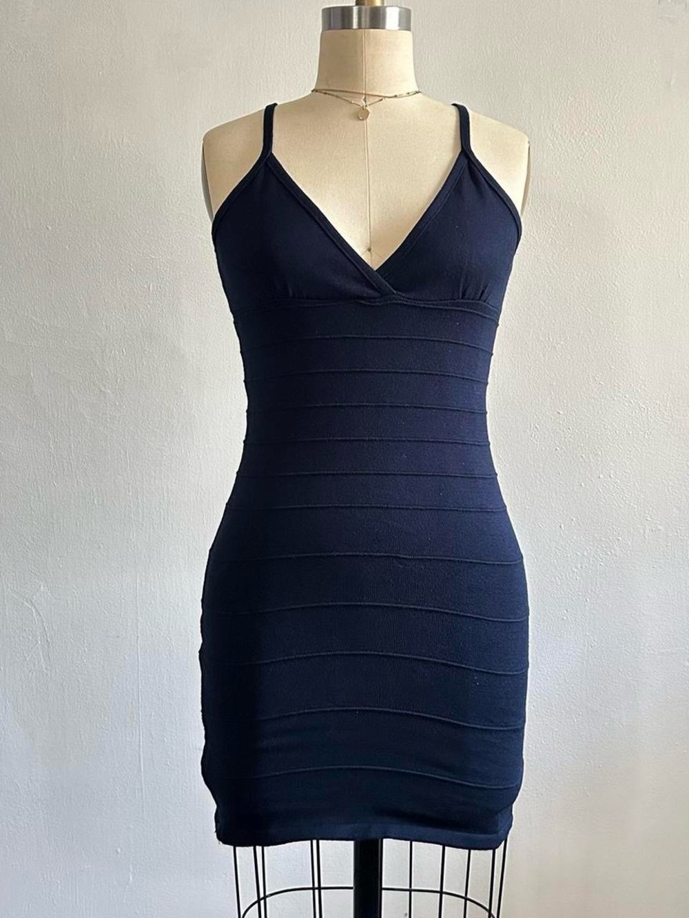 Forever 21 Navy Spaghetti-Strap Bodycon Mini Dress